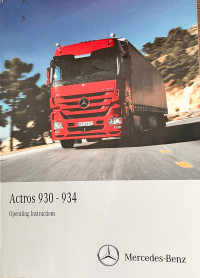 Image of Actros 930-934 Operating Instructions Mercedes-Benz