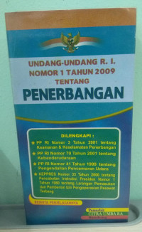Image of Undang-Undang R.I. Nomor 1 Tahun 2009 Tentang Penerbangan